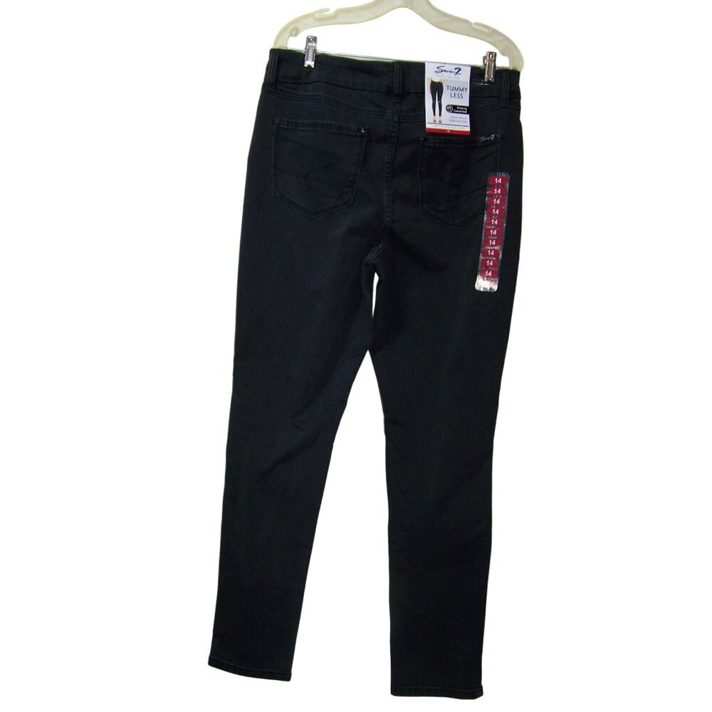 Seven 7 Jeans Black Tummy Less Skinny High Rise 14 Black NWT